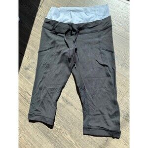 Lululemon Black Invert Crop Black Leggings Foldable Waistband